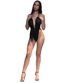 Black Lola Plunge Mesh Teddy