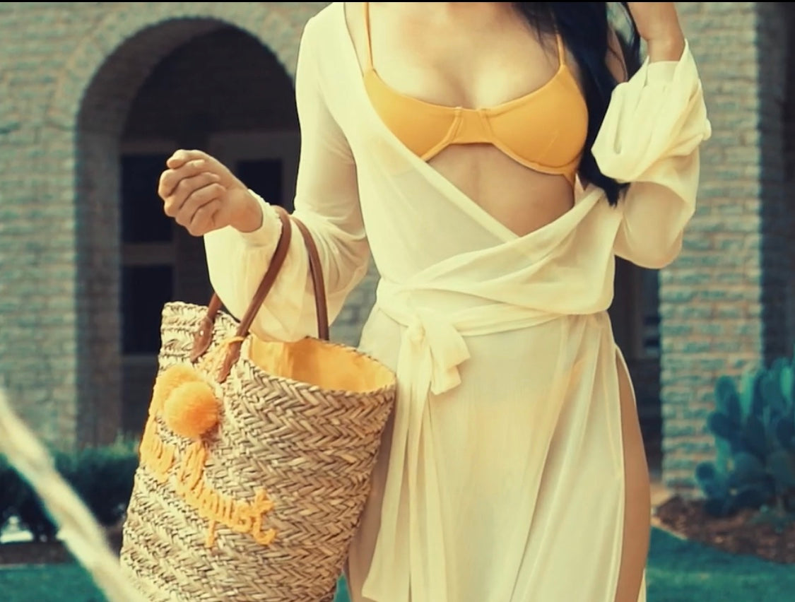 Buttercream Damita Demi Slit Wrap Robe