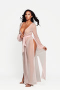Pink Damita Slit Wrap Robe